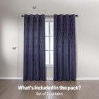 Amazon Basics Jacquard 2-Piece 100% Blackout Curtains, Living Room and Bedroom - Image 5