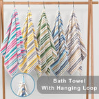VOOVA & MOVAS 13"x13" Aqua Striped Washcloths - Image 5