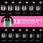 UNA GELLA Extra Short Square Oval Nail Tips 216pcs Pre-shaped Half Matte Square - Image 8