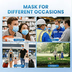 Borje Blue Disposable Face Mask 100 Pcs Blue Face Masks 3 Ply Protection Masks - Image 7