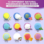 Bath Bombs for Women Gift Set 12 Pack Natural Relaxing Bath Bombs for - Image 2