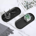 Luxspire Bathroom Vanity Tray, Oval Soap Dispenser Tray, Handmade Resin - Image 7
