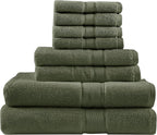 Madison Park 800GSM Bathroom Towel Set of 8 100% Cotton Bath Towel Set by MADISONPARK