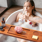 Luxury Teak Bathtub Caddy Tray - Image 6