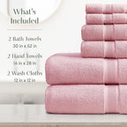 Springtree Home Luxury Bamboo Rayon Bath Towel Set 6 Piece Set | 35% Bamboo - Image 2