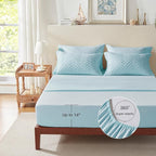 Zzlpp Twin Comforter Set 5 Pieces, Light Blue Tufted Bed in a Bag - Image 7