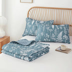 JANZAA Twin Quilt Mineral Blue Quilt Bed Spread Boho Quilt - Image 9
