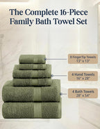 LANE LINEN Luxury Cotton Bath Towel Pack of 16 - Image 4
