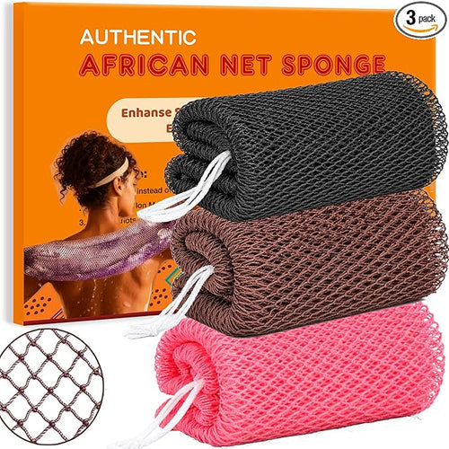African Net Sponge Authentic, 3 Pieces African Exfoliating Net Sponge Body Back by Unknown