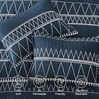 Andency Navy Quilts Queen Size, 3 Pieces Queen Quilt Bedding Set Boho - Image 5