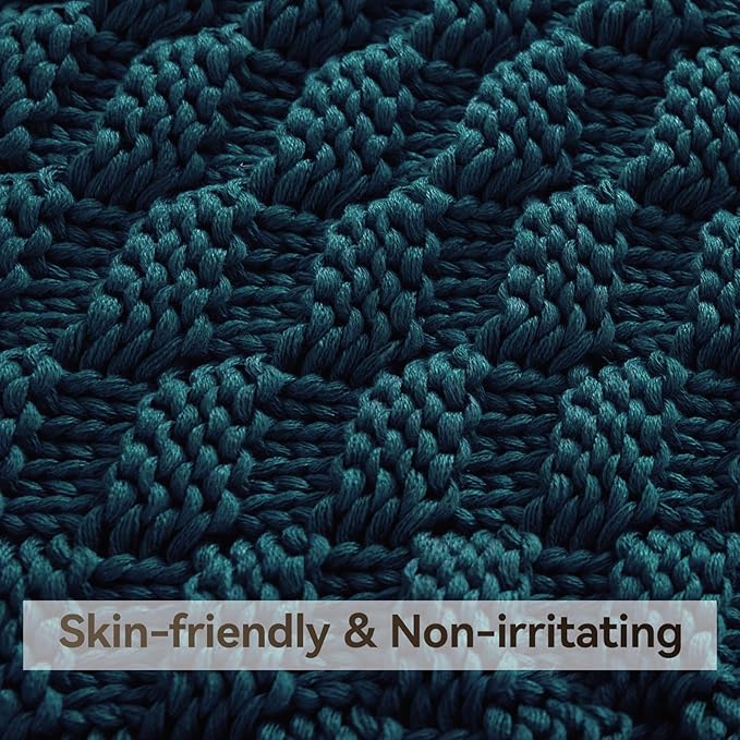 Knitted Weighted Blanket for Adult, No Beads Heavy Blanket 60” x 80'' 17lbs - Image 4