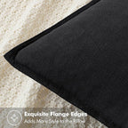 MIULEE Decorative Linen Euro Sham Pillow Covers 26x26 Black Boho Farmhouse - Image 2
