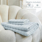 JELLYMONI Baby Blue Duvet Cover Full Size, Soft Breathable Seersucker Duvet - Image 6