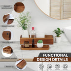 Handmade Toilet Tank Basket Topper & Vanity Tray Set of Natural Acacia Wood by - Image 3