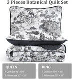 WONGS BEDDING Botanical Quilt Set King Size - Image 7