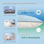 Cooling Pillow Queen Size Set of 2, Shredded Memory Foam Adjustable Loft - Image 6
