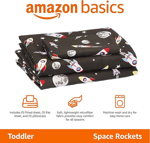 Amazon Basics Kid's Soft Easy-Wash Lightweight Microfiber 3-Piece Sheet Set - Image 2