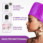 Hair Steamer for Deep Conditioning w/10-level Heats Up Quickly, Heating Cap for - Image 4