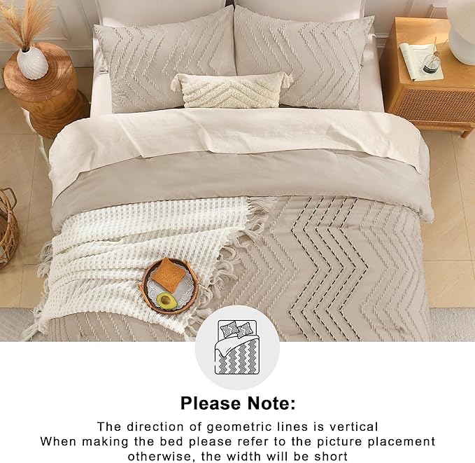 Andency Khaki Oversized King Comforter Set 120x98, Boho Oversize King Soft Warm - Image 5