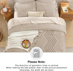 Andency Khaki Comforters Queen Size Set, Boho Beige Soft Fluffy Tan Warm - Image 5