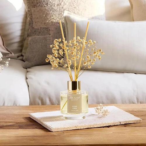 Airkeep Reed Diffuser Set of 3, Clean Linen Ocean Mist&Sea Salt Lavender - Image 2