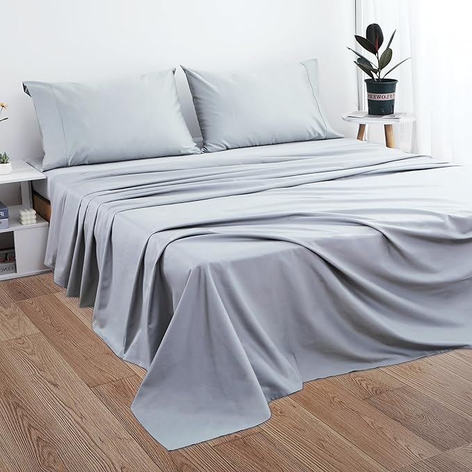 Cotton King Flat Sheet Only, 600 Thread Count 100% Egyptian Cotton Top Sheet - Image 5