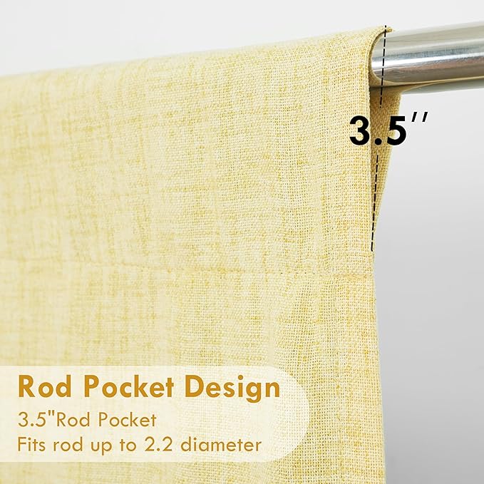 DriftAway Double Layer Linen Blackout Tie Up Curtains Thermal Insulated Fully - Image 5