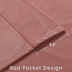 Joydeco Pink Velvet Curtains 96 inch Length 2 Panels, Luxury Blackout Rod - Image 3