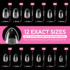 UNA GELLA Medium Oval Fake Nails Pre-shape 216pcs Round Gel Nail Tips Press on - Image 8