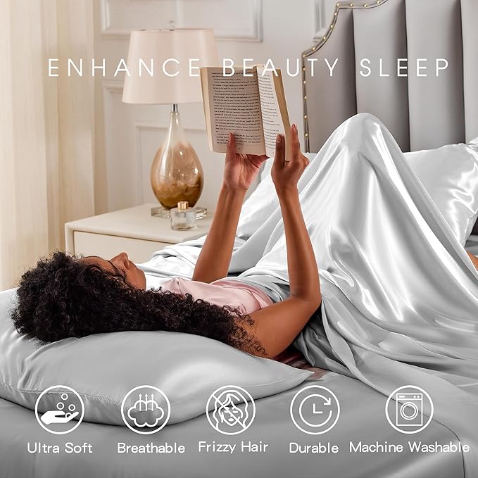 FreshCulture Satin Sheets Twin XL Bed Set - Image 7