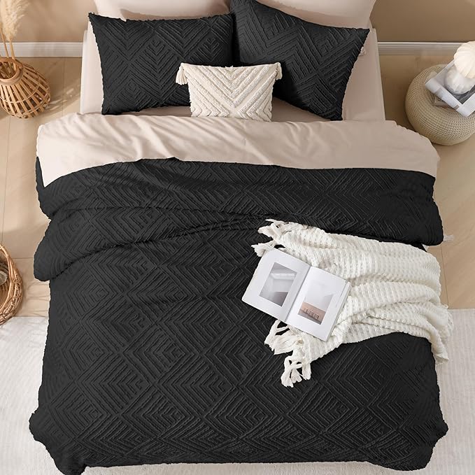 Andency Oversized King Comforter 128''x120'', 3 Pieces Black Boho Bedding Set & - Image 7