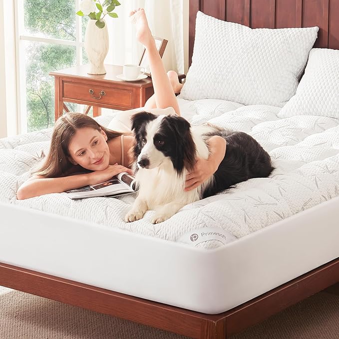 PRIMESOFT 100% Waterproof Queen Size Mattress Topper, Thick Pillow Top Mattress - Image 7