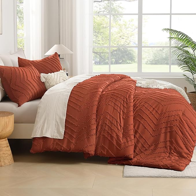 Andency Burnt Orange California King Size Comforter Set, Cal King Boho - Image 7