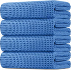 HOMEXCEL Waffle Bath Towels 4 Pack, Premium Microfiber Beach Towels, Ultra Soft by HOMEXCEL
