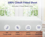 ROYALE LINENS 300 Thread Count 100% Long Staple Combed Cotton Fitted Sheet - Image 4