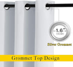 NICETOWN Greyish White Curtains 84 inch Length 2 Panels, Grommet Thermal - Image 2