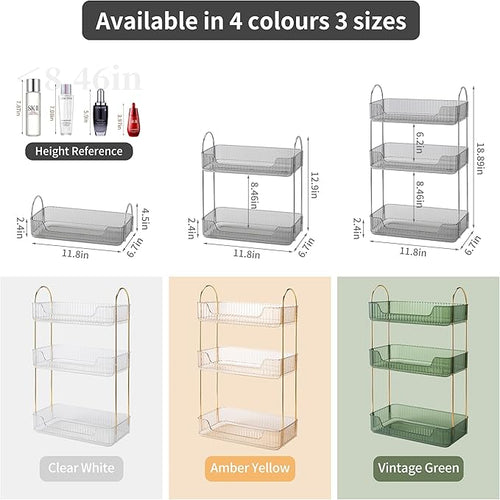 Akinbas 3 Tier Bathroom Organizer Countertop Makeup Perfume Tray Skincare - Image 2