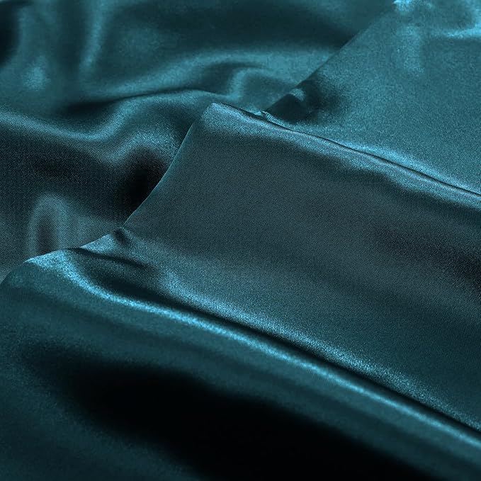 Aormenzy Satin Pillow Cases for Women Queen Size Set of 2, Dark Teal Satin - Image 7