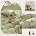 mixinni Green White Gingham Duvet Cover Twin XL Size - Image 6