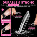 UNA GELLA Medium Square Nail Tips: 216pcs Square Press on Nails Pre-shape Clear - Image 5