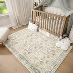 Washable 3x5 Entryway Rug, Boho Non-Slip Vintage Distress Small Rugs - Image 3
