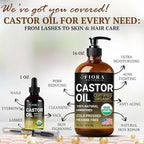 Organic Castor Oil in Glass Bottle – 16 Oz Cold Pressed & Hexane-Free – USDA - Image 6