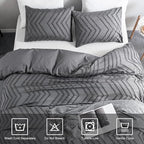 WARMDERN Boho Duvet Cover Set, Tufted Bedding Duvet Covers Soft Washed - Image 4