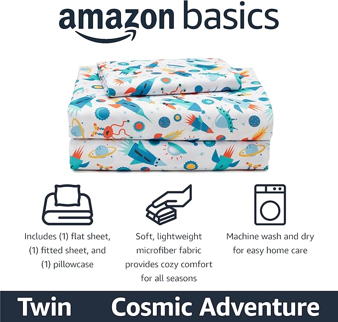 Amazon Basics Microfiber Kids' Sheet Set - Image 2