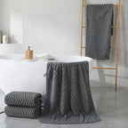 REDKISS 4 Pack Charcoal Gray Microfiber Bath Towels - Image 5