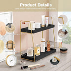 Forbena Black and Gold Bathroom Organizer Countertop, 2 Tier Counter Organizer - Image 7