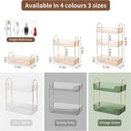 Akinbas 2 Tier Bathroom Organizer Countertop Makeup Perfume Tray Skincare - Image 2