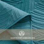 Exclusivo Mezcla California King Quilt Bedding Set, Lightweight Teal Quilts Cal - Image 5