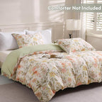 LONAVA King Floral 3 Pcs Duvet Cover Set, Breathable Soft Microfiber Glass - Image 2