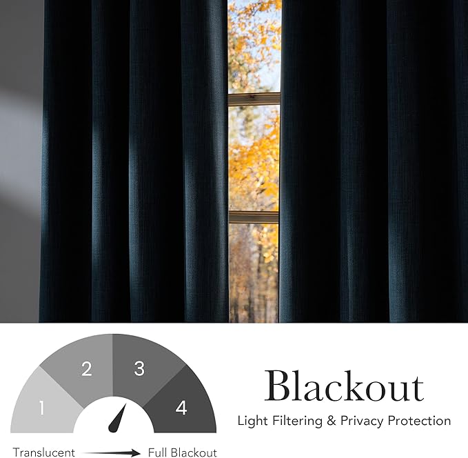 NICETOWN Faux Linen Stone Blue Blackout Curtains 84 inches Long - Image 6